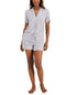 Alfani Womens Notch Collar Shorts Pajama Set